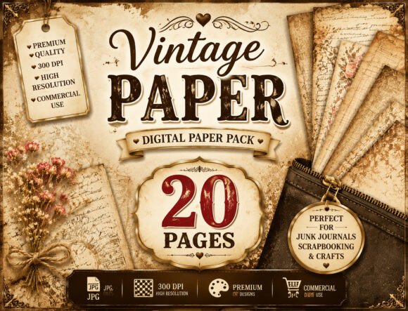 Download Vintage Damask Floral Junk Journal - Junk journal Collection