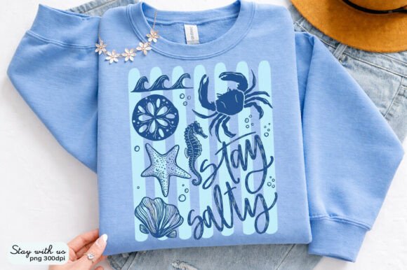 Download Stay Salty Striped Summer Retro PNG - Retro Collection