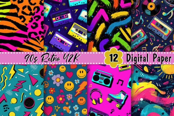 Download 90s Retro Y2K Digital Paper - Retro Collection