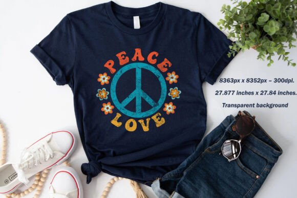 Download Peace &amp; Love - Retro Flower Power Design - Retro Collection