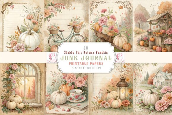 Download Shabby Chic Autumn Pumpkin Junk Journal - Junk journal Collection