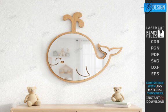 Download Kids Room Wall Mirror Laser Cut | CNC - Premium Bundle