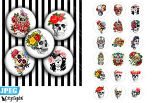 Download Flower Skulls Printable Digital Images - Digital images Collection