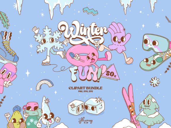 Download Retro Winter Sports Mascots Bundle - Retro Collection