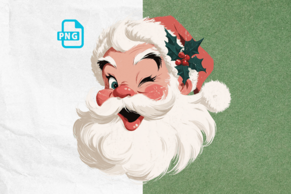 Download Christmas Retro Vintage Santa PNG - Retro Collection