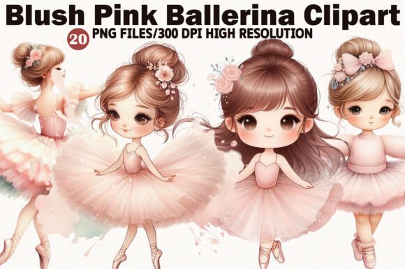 Download Blush Pink Ballerina Clipart Bundle - Premium Resources