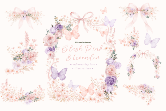 Download Blush Pink &amp; Purple Wildflowers Clipart - Blush pink Collection