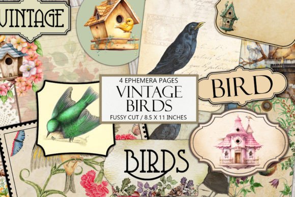 Download Vintage Birds Ephemera Kit - Bird Collection