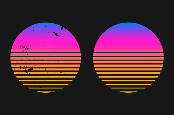 Download Sunset Retro Graphics Plain and Grunge - Retro Collection