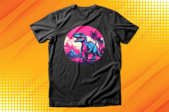 Download Retrowave Dinosaur Art T-shirt - Retro Collection