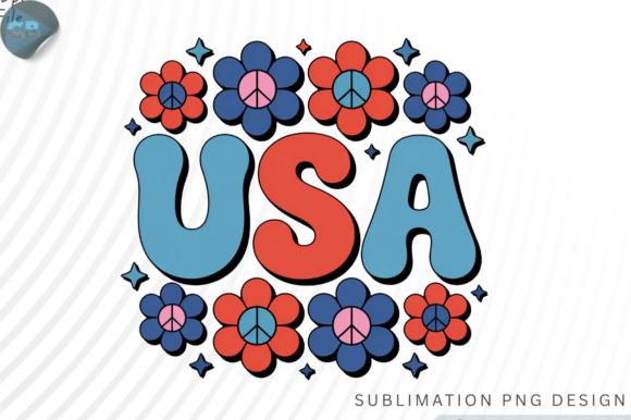 Download Retro USA Peace Flowers PNG - Retro Collection