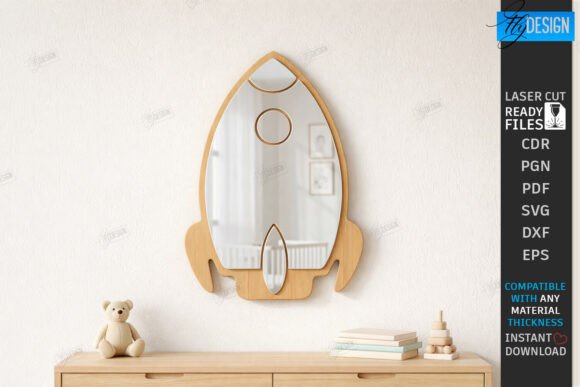 Download Kids Room Wall Mirror Laser Cut | CNC - Premium Resources