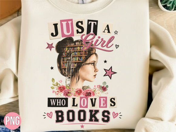 Download Girl Loves Books Retro PNG T-Shirt - Retro Collection