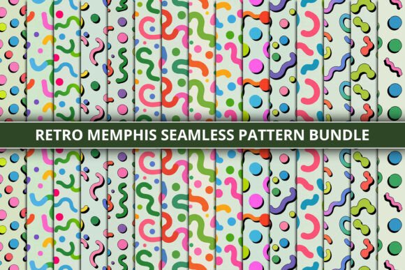 Download Retro Memphis Seamless Pattern Bundle - Retro Collection