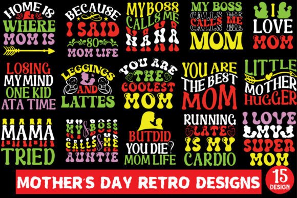 Download Mother’s Day Retro Designs Bundle - Retro Collection