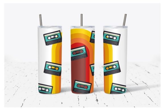 Download Retro Cassette Sublimation Tumbler Wrap - Retro Collection