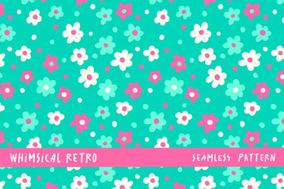 Download Whimsical Retro Flower Floral Background - Retro Collection