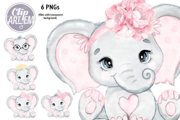 Download Blush Pink Girl Elephant Pink Bow 6PNG - Blush pink Collection