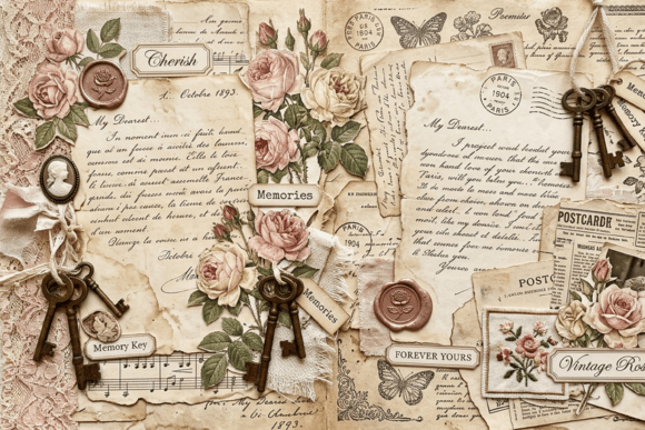 Download Vintage Nature Sketch Junk Journal Page - Junk journal Collection