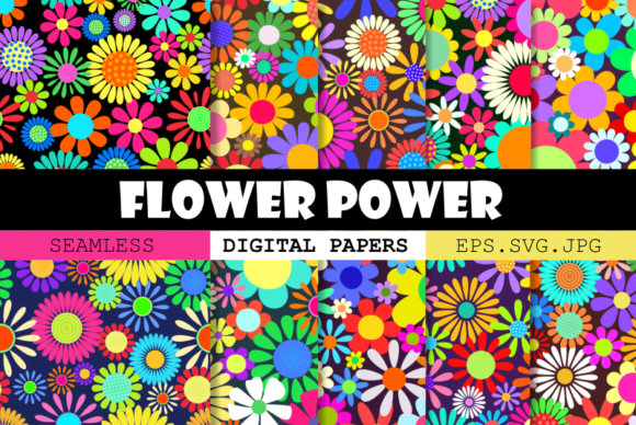 Download Seamless Retro Flower Power Papers - Retro Collection